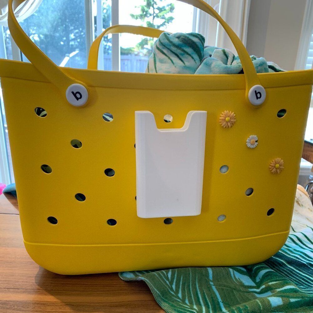 EVA bogg/croc bag phone holder accessory, mounts, velcro strap, soft no scratch